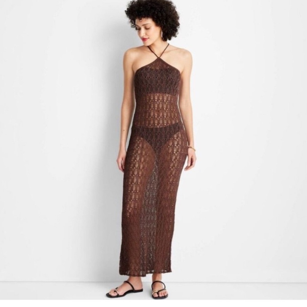 Future Collective Brown Maxi Dress Coverup